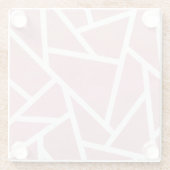 Korallen- und Weißmosaikmuster Glasuntersetzer (Rückseite)