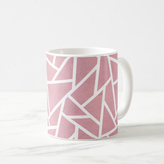 Korallen- und Weißmosaikmuster Kaffeetasse (VorderseiteRechts)