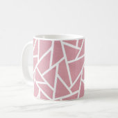 Korallen- und Weißmosaikmuster Kaffeetasse (Vorderseite Links)