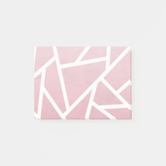 Korallen- und Weißmosaikmuster Post-it Klebezettel (Vorderseite)