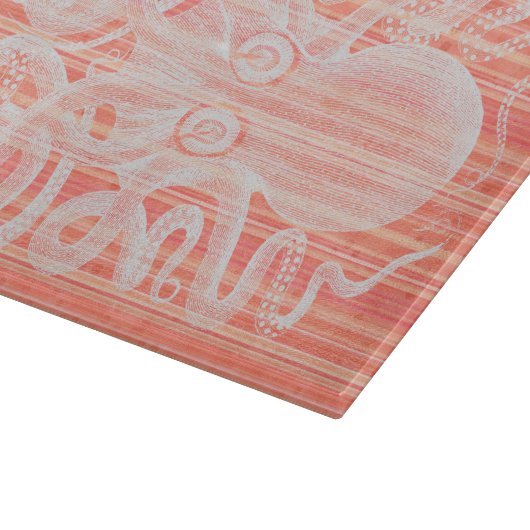 Korallen- und Weißoktopus-Schneidplatte Schneidebrett (Ecke)