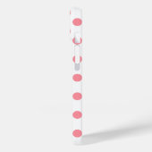 Korallen- und Weißpolka-Punkte Case-Mate iPhone Hülle (Rückseite / Links)