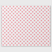Korallen- und Weißpolka-Punkte Geschenkpapier (Flach)