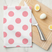 Korallen- und Weißpolka-Punkte Handtuch (Viertel Falte)