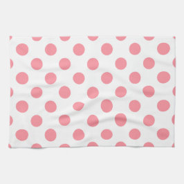 Korallen- und Weißpolka-Punkte Handtuch