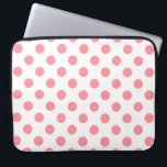 Korallen- und Weißpolka-Punkte Laptopschutzhülle<br><div class="desc">Korallen- und Weißpolka-Punkte</div>