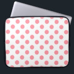 Korallen- und Weißpolka-Punkte Laptopschutzhülle<br><div class="desc">Korallen- und Weißpolka-Punkte</div>