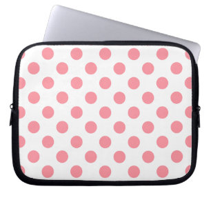 Korallen- und Weißpolka-Punkte Laptopschutzhülle