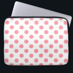 Korallen- und Weißpolka-Punkte Laptopschutzhülle<br><div class="desc">Korallen- und Weißpolka-Punkte</div>