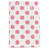 Korallen- und Weißpolka-Punkte Mittlere Geschenktüte (Vorderseite)
