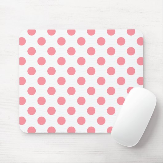 Korallen- und Weißpolka-Punkte Mousepad (Mit Mouse)