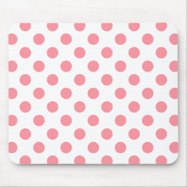 Korallen- und Weißpolka-Punkte Mousepad