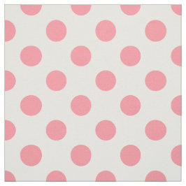 Korallen- und Weißpolka-Punkte Stoff