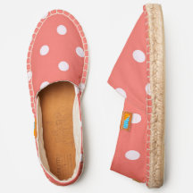 Korallen- und Weißpolka-Punktmuster