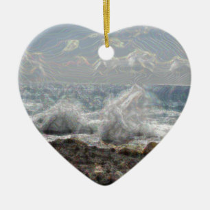 Korallen und Wellen Keramikornament