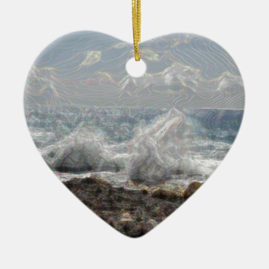 Korallen und Wellen Keramikornament (Vorne)