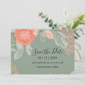 Korallen und Zahnseide - Romantische Save the Date (Stehend Vorderseite)