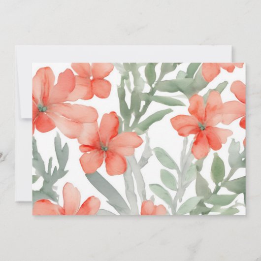 Korallen und Zahnseide - Romantische Save the Date (Rückseite)