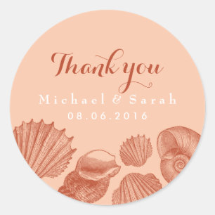 Korallen Vintage Meeresmuscheln Danke Sticker