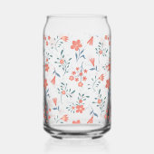 Korallen-Wiesen-Blumenmuster Dosenglas (Links)