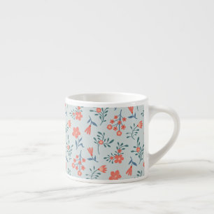 Korallen-Wiesen-Blumenmuster Espressotasse