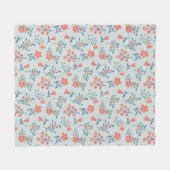 Korallen-Wiesen-Blumenmuster Fleecedecke (Vorderseite (Horizontal))