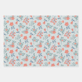 Korallen-Wiesen-Blumenmuster Geschenkpapier Set (Vorderseite 3)