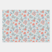 Korallen-Wiesen-Blumenmuster Geschenkpapier Set (Vorderseite 2)