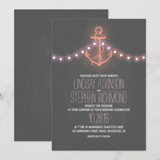 Korallenanker Einladung (Vorne/Hinten)