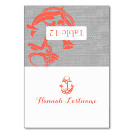 Korallenanker-Sitzkarte Tischnummer