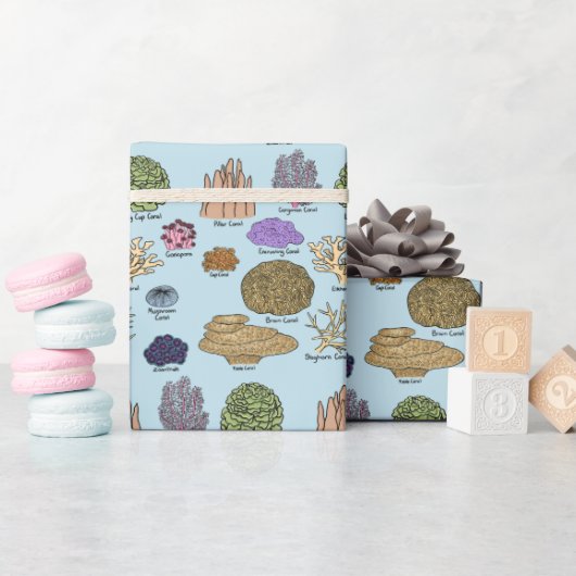 Korallenarten Geschenkpapier (Babyparty)