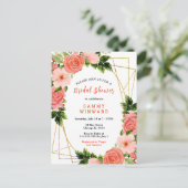 Korallenbäume mit Foliage-Brautparty Postkarte (Stehend Vorderseite)