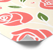 Korallenbäume und grüne Blätter mit Herzinfarkten Poster (Ecke)