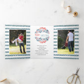 Korallenbeeren und Streifen Weihnachtsgebäck Foto Dreifach Gefaltete Urlaubskarte (Innenseite)