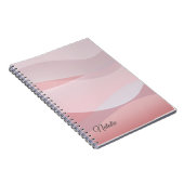 Korallenbeige Rosa Name Spiral Foto Notebook Notizblock (Rechte Seite)
