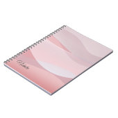 Korallenbeige Rosa Name Spiral Foto Notebook Notizblock (Linke Seite)