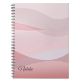 Korallenbeige Rosa Name Spiral Foto Notebook Notizblock (Vorderseite)