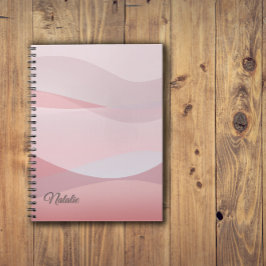 Korallenbeige Rosa Name Spiral Foto Notebook Notizblock