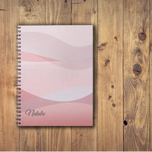Korallenbeige Rosa Name Spiral Foto Notebook Notizblock