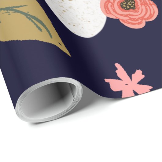 Korallenblätterpapier Geschenkpapier (Rolleneckpunkt)