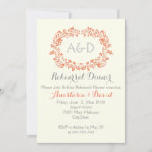 Korallenblättersteine Hochzeitsessen Probe Einladung (Vorderseite)