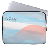 Korallenblau minimalistisch mit dem Namen Electron Laptopschutzhülle (Vorderseite)