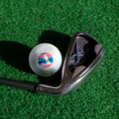 Korallenblau niedlich mit Monogramm Initial A Golfball