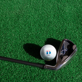 Korallenblau niedlicher mit Monogramm Initial D Golfball