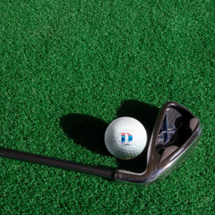 Korallenblau niedlicher mit Monogramm Initial D Golfball