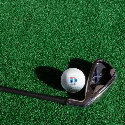 Korallenblau niedlicher mit Monogramm Initial D Golfball