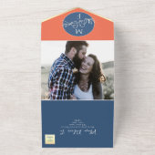 Korallenblauer Hochzeit in einer Einladung (Außenbereich)