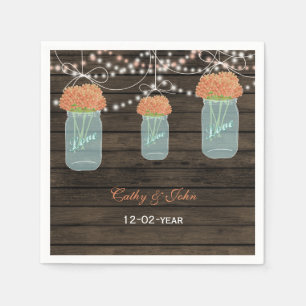 Korallenblume Glas personalisierte Hochzeitslippe Serviette