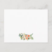 Korallenblumengold Hochzeitsdetails Beipackkarte Postkarte (Rückseite)