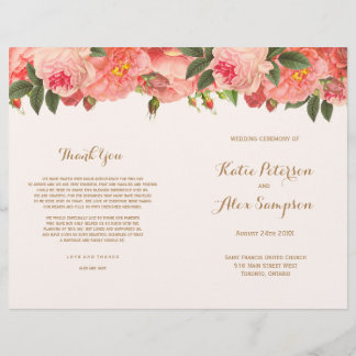 Korallenblumenhochzeitprogramme